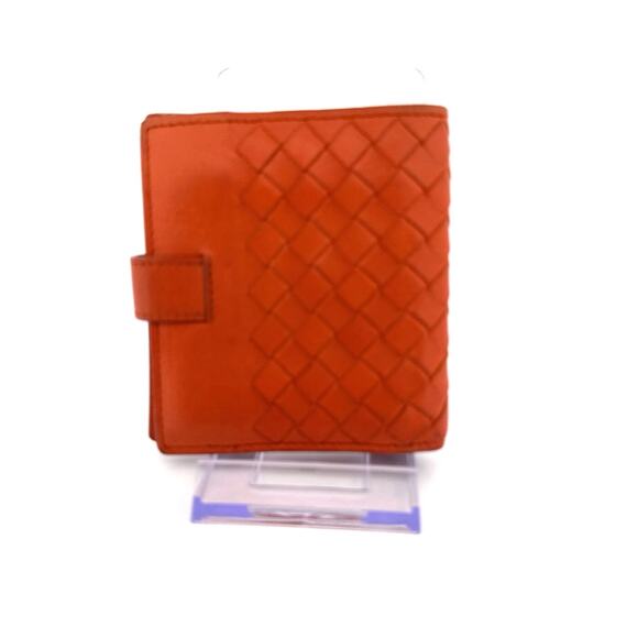 Bottega Veneta Intrecciato Nappa Leather Compact Wallet in Orange - Picture 3 of 7